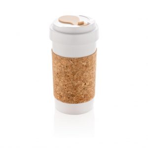 ECO PLA - 400ml Can With Cork Sleeve - White
