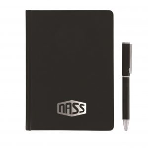 TOMAR - Set Of PU Thermo Notebook And Pen - Black