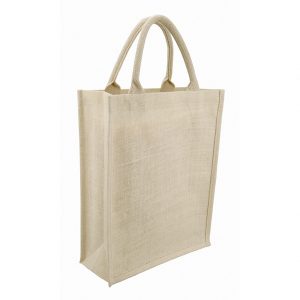 Eco-neutral Jute sh. bag - vertical - Natural White