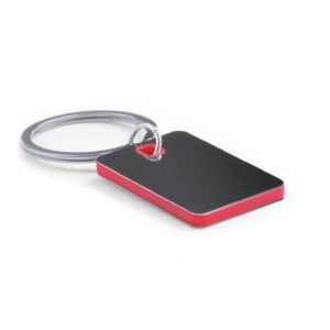 Stainless Steel Keychain In Bicolor Design - Red