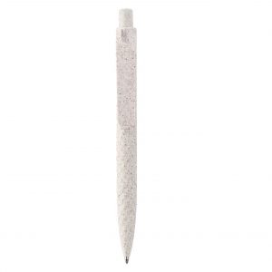 Push Action Ballpen With Wheat Straw - White