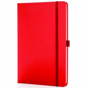 PINGER A5 Size Hard Cover Ruled Notebook with 160 Pages (Red)
