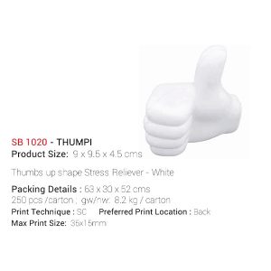 THUMPI Thumbs up shape Stress Reliever - White