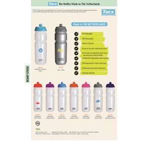 Tacx ECO Friendly "Biodegradable" Water Bottles in 750 cc